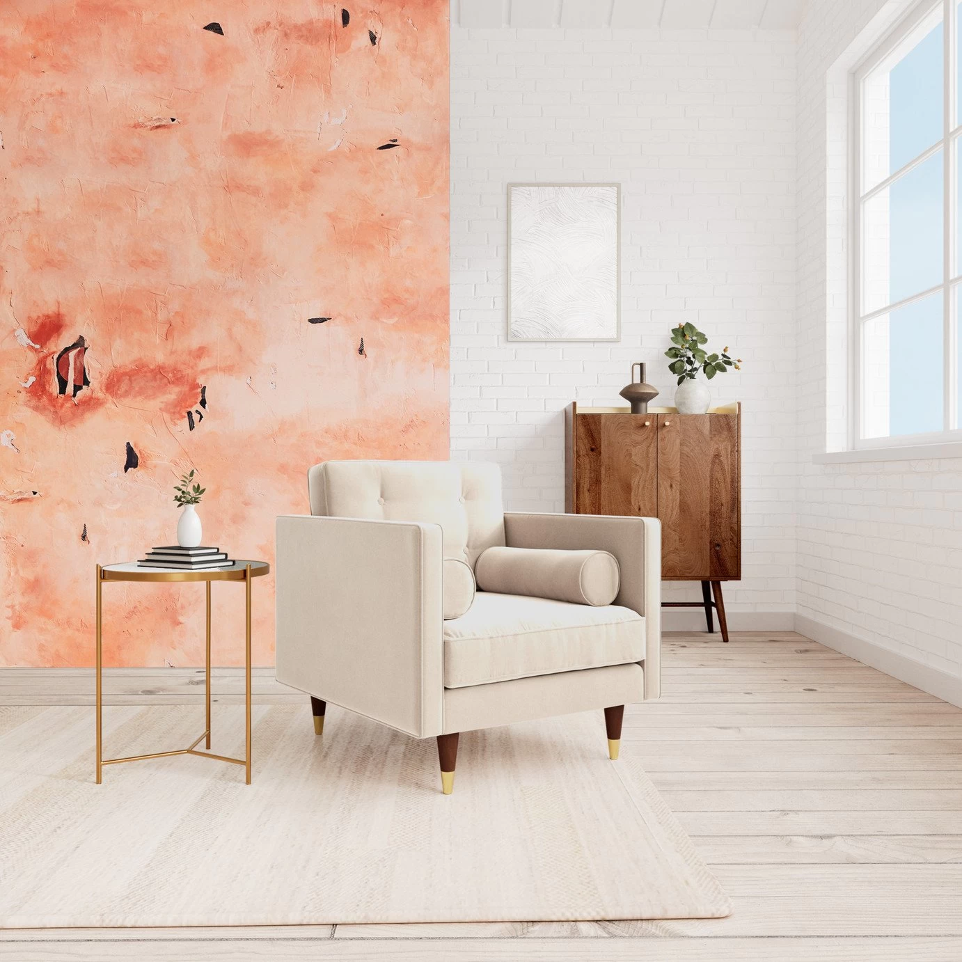 Swoon Porto Velvet Armchair - Taupe 4 Swoon Porto Velvet Armchair - Taupe - Image 2