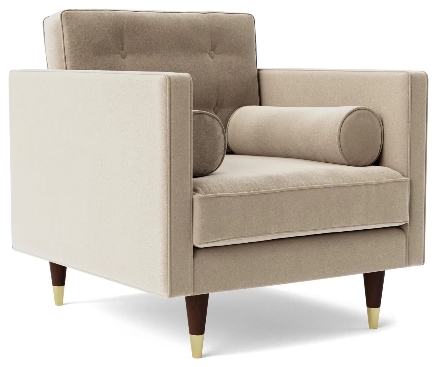 Swoon Porto Velvet Armchair - Taupe 7 Swoon Porto Velvet Armchair - Taupe - Image 5