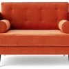 Swoon Porto Velvet Cuddle Chair - Burnt Orange