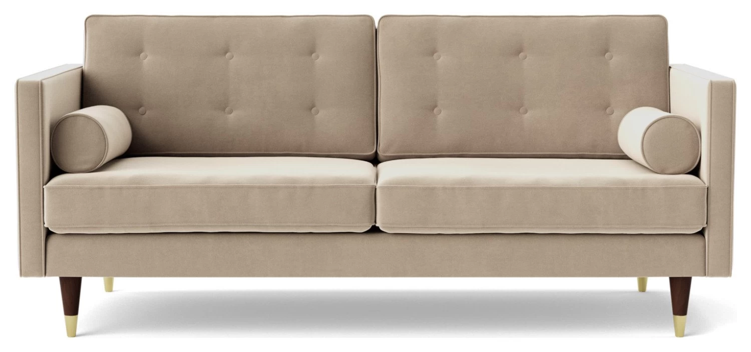 Swoon Porto Velvet 2 Seater Sofa - Taupe 3 Swoon Porto Velvet 2 Seater Sofa - Taupe