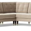 Swoon Porto Velvet 5 Seater Corner Sofa - Taupe -Sofa Discount Store 2012601 R Z001A
