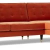 Swoon Porto Velvet Right Hand Corner Sofa - Burnt Orange -Sofa Discount Store 2013071 R Z001A