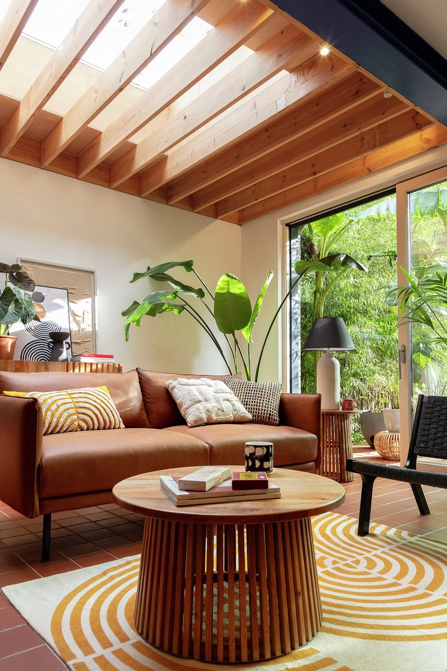 Habitat Faro Woven Paper Rope And Oak Accent Chair - Black 12 Habitat Faro Woven Paper Rope And Oak Accent Chair - Black - Image 10