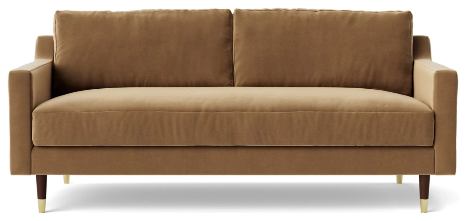Swoon Rieti Velvet 2 Seater Sofa - Biscuit 3 Swoon Rieti Velvet 2 Seater Sofa - Biscuit