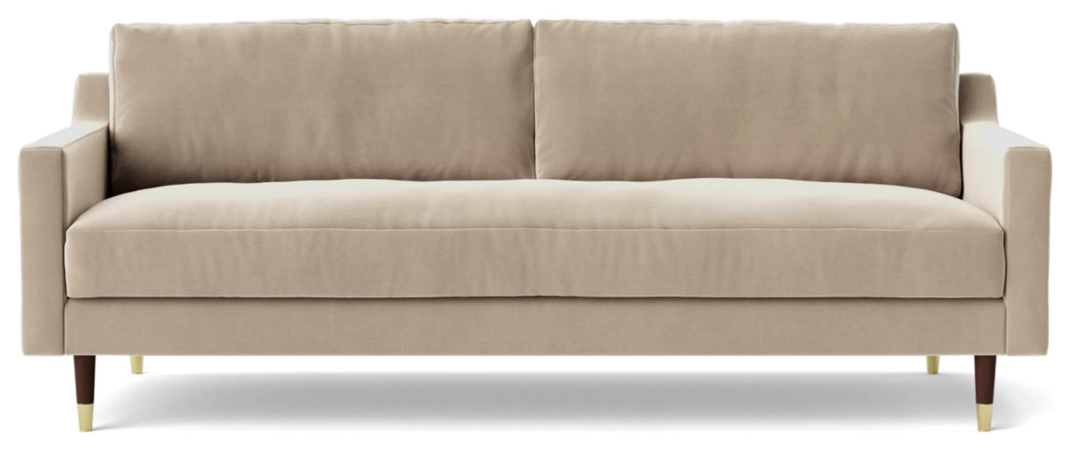 Swoon Rieti Velvet 3 Seater Sofa - Taupe 3 Swoon Rieti Velvet 3 Seater Sofa - Taupe