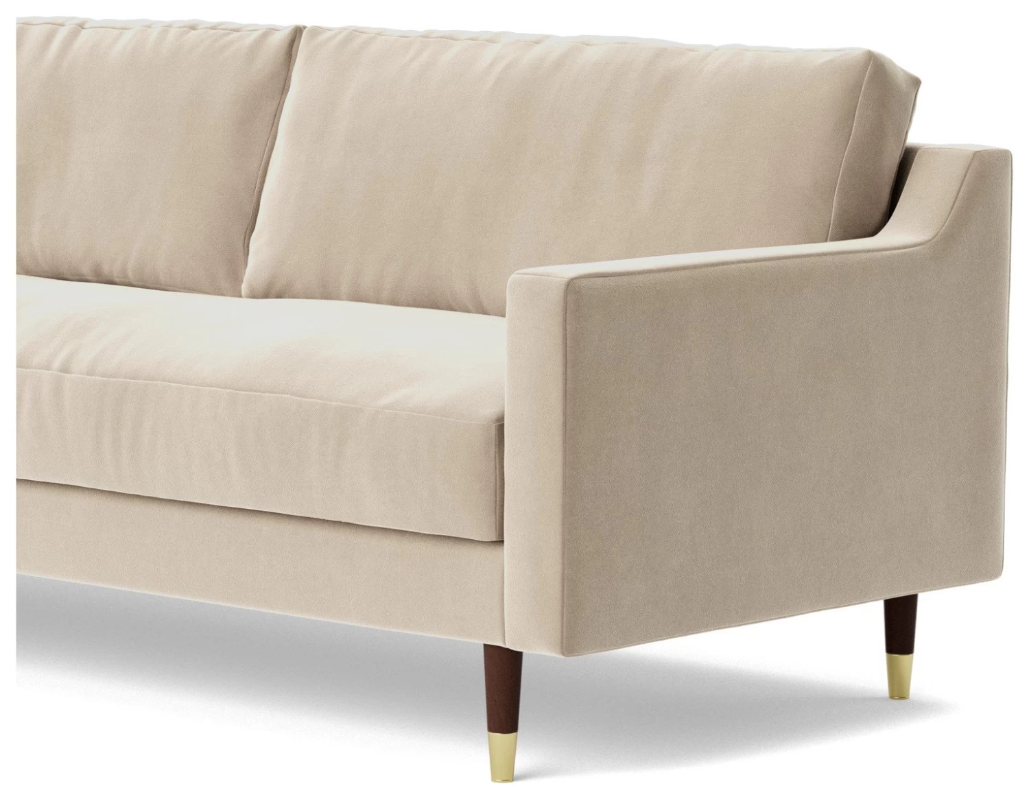 Swoon Rieti Velvet 3 Seater Sofa - Taupe 8 Swoon Rieti Velvet 3 Seater Sofa - Taupe - Image 6