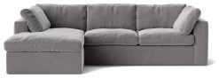 Swoon Seattle Velvet Left Hand Corner Sofa - Silver Grey -Sofa Discount Store 2017792 R Z002A
