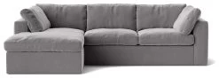 Swoon Seattle Velvet Left Hand Corner Sofa - Silver Grey -Sofa Discount Store 2017792 R Z003A