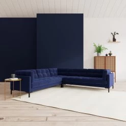 Swoon Landau Velvet 5 Seater Corner Sofa - Ink Blue 10 Swoon Landau Velvet 5 Seater Corner Sofa - Ink Blue -Sofa Discount Store 2023700 R Z001C