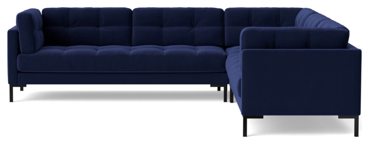 Swoon Landau Velvet 5 Seater Corner Sofa - Ink Blue 7 Swoon Landau Velvet 5 Seater Corner Sofa - Ink Blue - Image 5