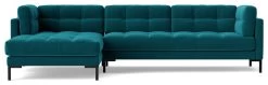 Swoon Landau Velvet Left Hand Corner Sofa - Kingfisher Blue -Sofa Discount Store 2023803 R Z002A