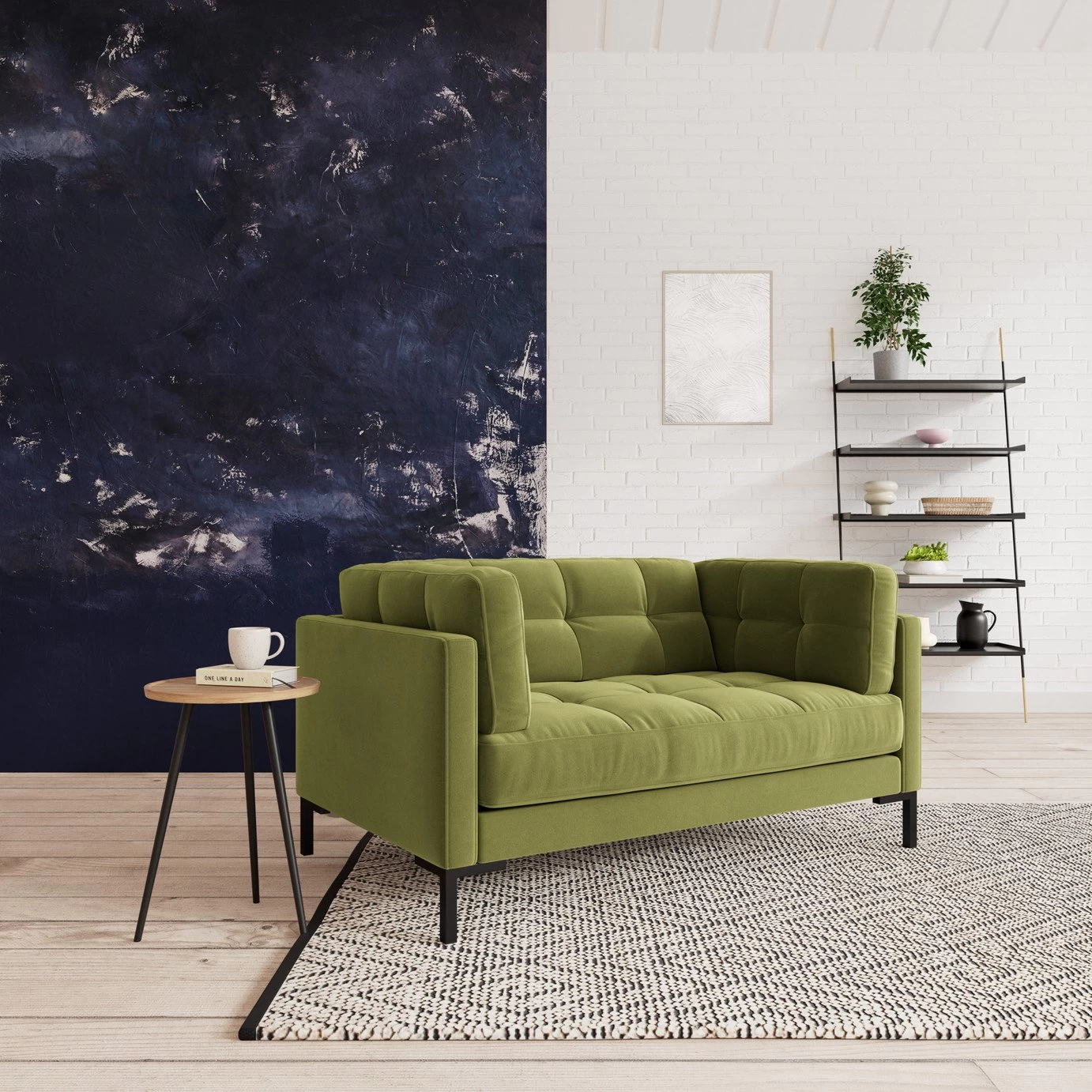 Swoon Landau Velvet Cuddle Chair - Fern Green 4 Swoon Landau Velvet Cuddle Chair - Fern Green - Image 2