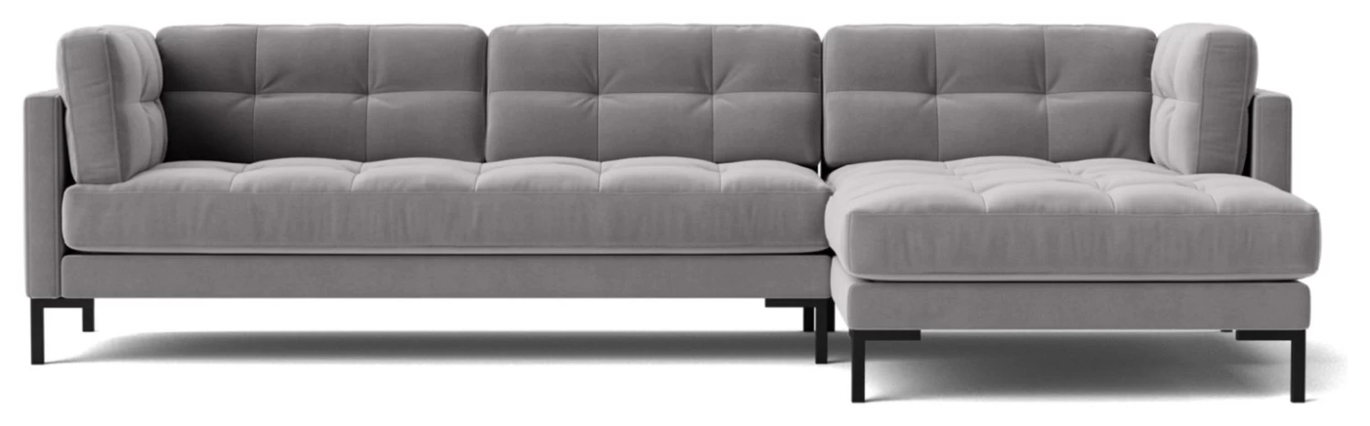 Swoon Landau Velvet Right Hand Corner Sofa - Silver Grey 6 Swoon Landau Velvet Right Hand Corner Sofa - Silver Grey - Image 5