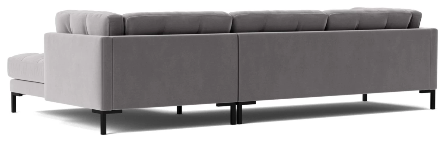 Swoon Landau Velvet Right Hand Corner Sofa - Silver Grey 7 Swoon Landau Velvet Right Hand Corner Sofa - Silver Grey - Image 6
