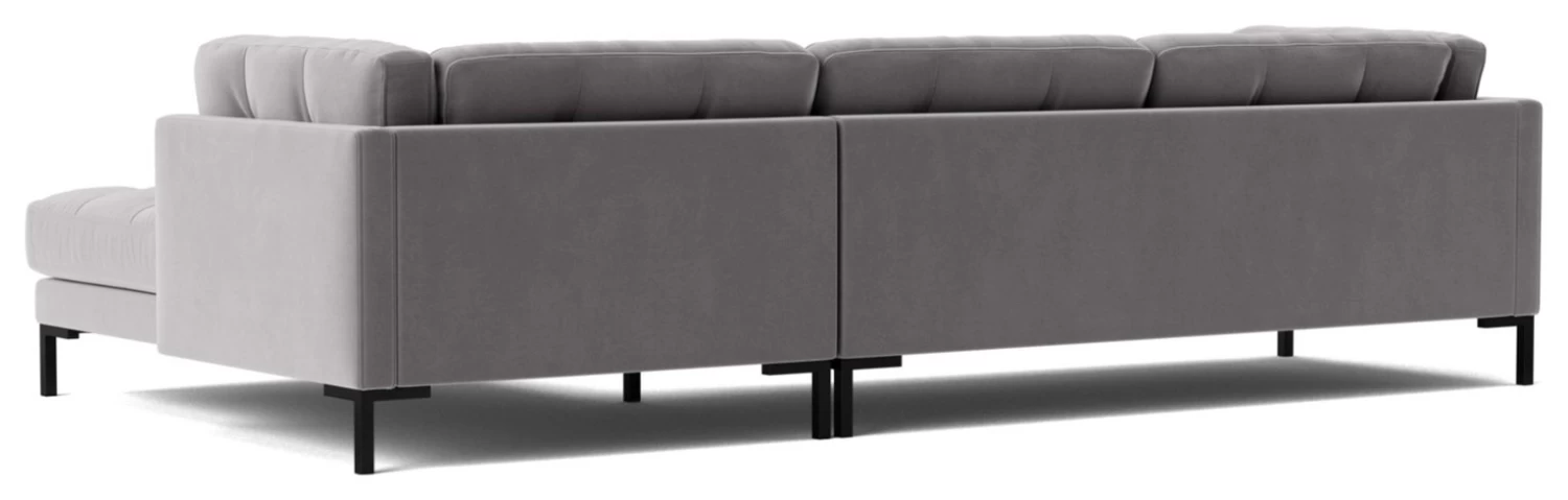 Swoon Landau Velvet Right Hand Corner Sofa - Silver Grey 8 Swoon Landau Velvet Right Hand Corner Sofa - Silver Grey - Image 7