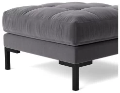 Swoon Landau Velvet Ottoman Footstool - Granite Grey -Sofa Discount Store 2024943 R Z004A