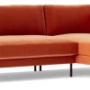 Swoon Munich Velvet Right Hand Corner Sofa - Burnt Orange -Sofa Discount Store 2025650 R Z001A