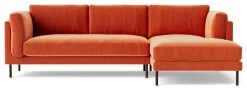 Swoon Munich Velvet Right Hand Corner Sofa - Burnt Orange -Sofa Discount Store 2025650 R Z003A