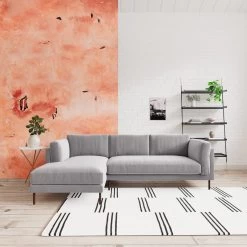 Swoon Munich Velvet Left Hand Corner Sofa - Silver Grey -Sofa Discount Store 2025746 R Z001C