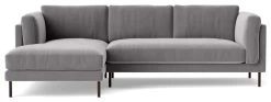 Swoon Munich Velvet Left Hand Corner Sofa - Silver Grey -Sofa Discount Store 2025746 R Z002A