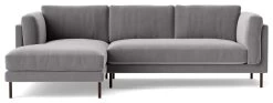Swoon Munich Velvet Left Hand Corner Sofa - Silver Grey -Sofa Discount Store 2025746 R Z003A