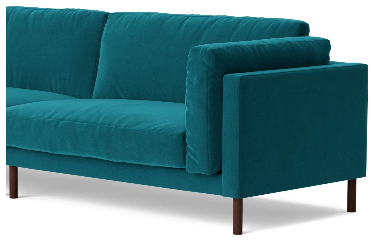Swoon Munich Velvet 4 Seater Sofa- Kingfisher Blue 8 Swoon Munich Velvet 4 Seater Sofa- Kingfisher Blue - Image 6