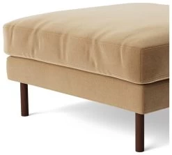 Swoon Munich Velvet Ottoman Footstool - Biscuit -Sofa Discount Store 2026408 R Z004A