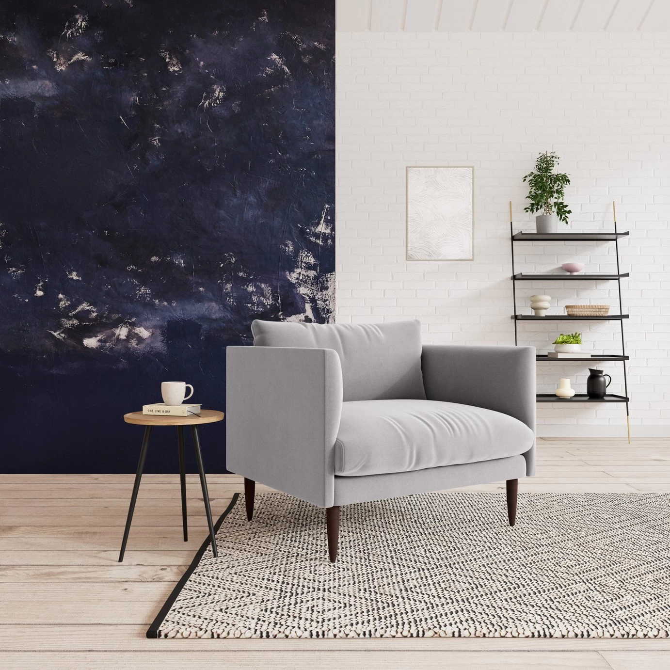 Swoon Luna Velvet Cuddle Chair - Silver Grey 4 Swoon Luna Velvet Cuddle Chair - Silver Grey - Image 2