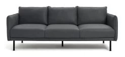Habitat Moore Leather 4 Seater Sofa - Dark Grey