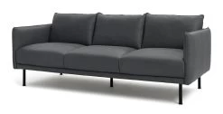 Habitat Moore Leather 4 Seater Sofa - Dark Grey -Sofa Discount Store 2028822 R Z002A