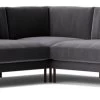 Swoon Munich Velvet 5 Seater Corner Sofa - Granite Grey -Sofa Discount Store 2029230 R Z001A