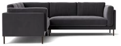 Swoon Munich Velvet 5 Seater Corner Sofa - Granite Grey -Sofa Discount Store 2029230 R Z003A