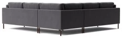 Swoon Munich Velvet 5 Seater Corner Sofa - Granite Grey -Sofa Discount Store 2029230 R Z004A