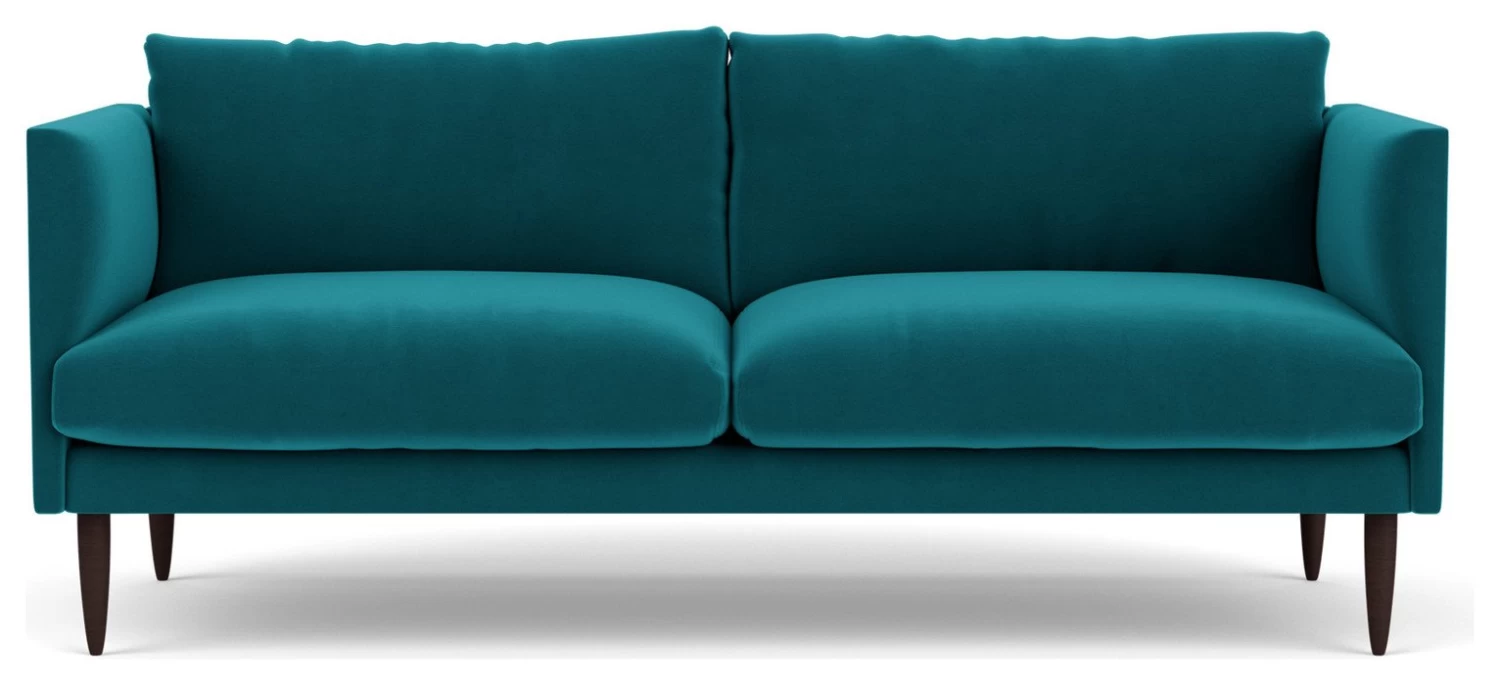 Swoon Luna Velvet 3 Seater Sofa- Kingfisher Blue 3 Swoon Luna Velvet 3 Seater Sofa- Kingfisher Blue