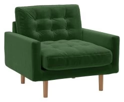 Habitat Fenner Velvet ArmChair - Moss Green -Sofa Discount Store 2063461 R Z008A