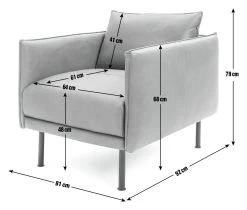 Habitat Moore Leather Armchair - Dark Grey -Sofa Discount Store 2071051 R E001