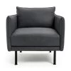 Habitat Moore Leather Armchair - Dark Grey 1 Habitat Moore Leather Armchair - Dark Grey -Sofa Discount Store 2071051 R Z001A