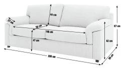 Habitat Florence Fabric 3 Seater Sofa - Cream 13 Habitat Florence Fabric 3 Seater Sofa - Cream -Sofa Discount Store 2077835 R E001