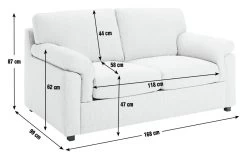 Habitat Florence Fabric 2 Seater Sofa - Cream -Sofa Discount Store 2155094 R E001