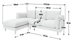 Habitat Salome Fabric Left Hand Corner Chaise Sofa - Grey 14 Habitat Salome Fabric Left Hand Corner Chaise Sofa - Grey -Sofa Discount Store 2207351 R E001