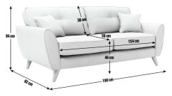 Habitat Isla 3 Seater Fabric Sofa - Grey -Sofa Discount Store 2207375 R E001