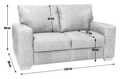 Habitat Eton Leather 2 Seater Sofa - Chocolate -Sofa Discount Store 2263728 R E001