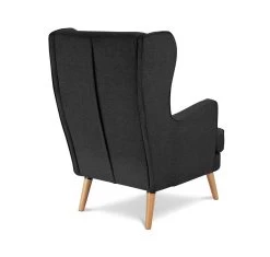 Habitat Callie Fabric Chair Armchair With Footstool-Charcoal -Sofa Discount Store 2728380 R Z006A