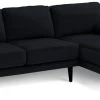 Habitat Jacob Velvet Right Hand Corner Sofa - Black