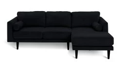 Habitat Jacob Velvet Right Hand Corner Sofa - Black 11 Habitat Jacob Velvet Right Hand Corner Sofa - Black -Sofa Discount Store 2910260 R Z002A