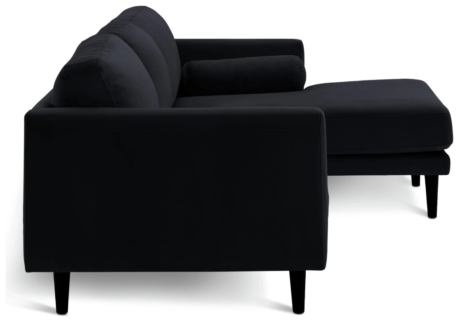 Habitat Jacob Velvet Right Hand Corner Sofa - Black 7 Habitat Jacob Velvet Right Hand Corner Sofa - Black - Image 5