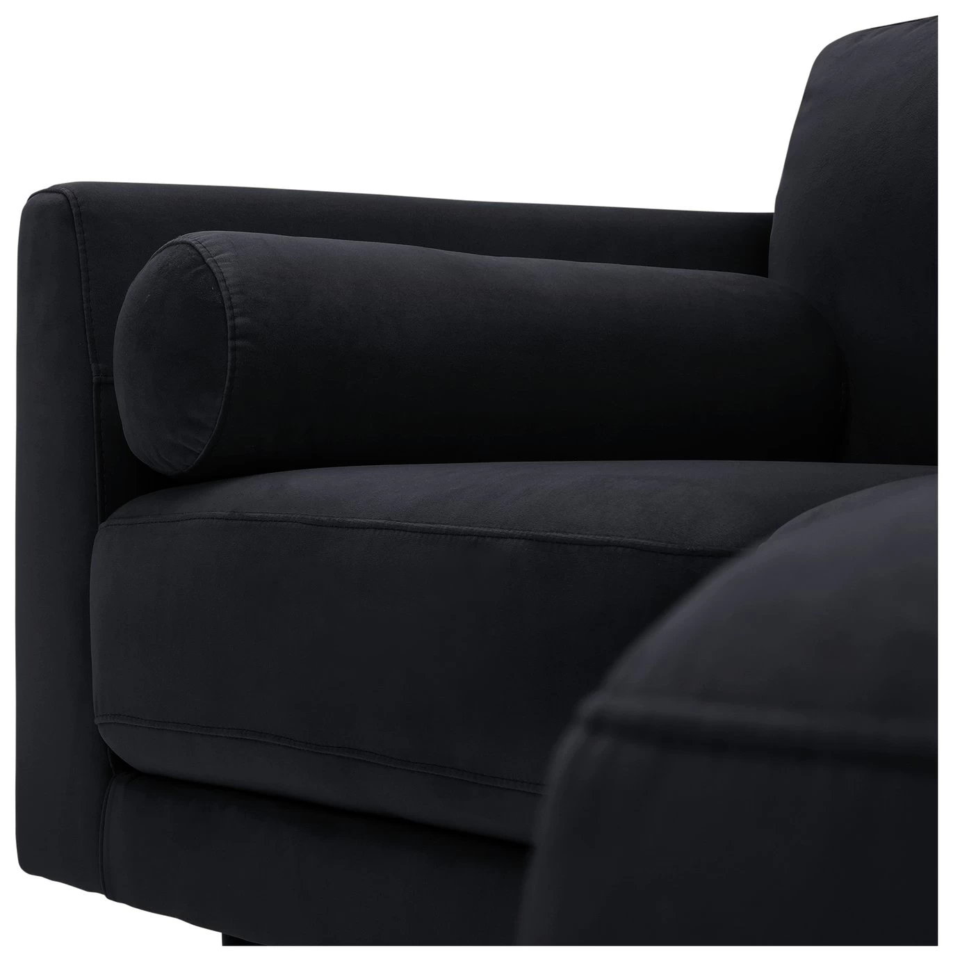 Habitat Jacob Velvet Right Hand Corner Sofa - Black 9 Habitat Jacob Velvet Right Hand Corner Sofa - Black - Image 7