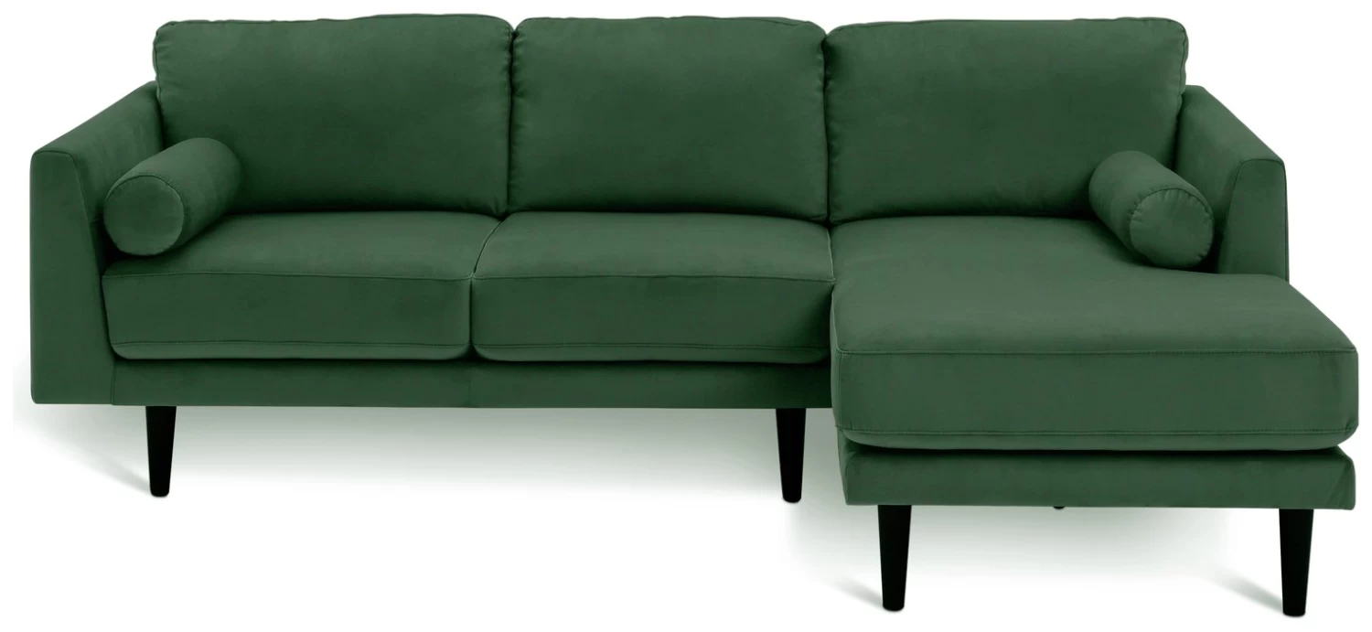 Habitat Jacob Velvet Right Hand Corner Sofa - Emerald Green 3 Habitat Jacob Velvet Right Hand Corner Sofa - Emerald Green