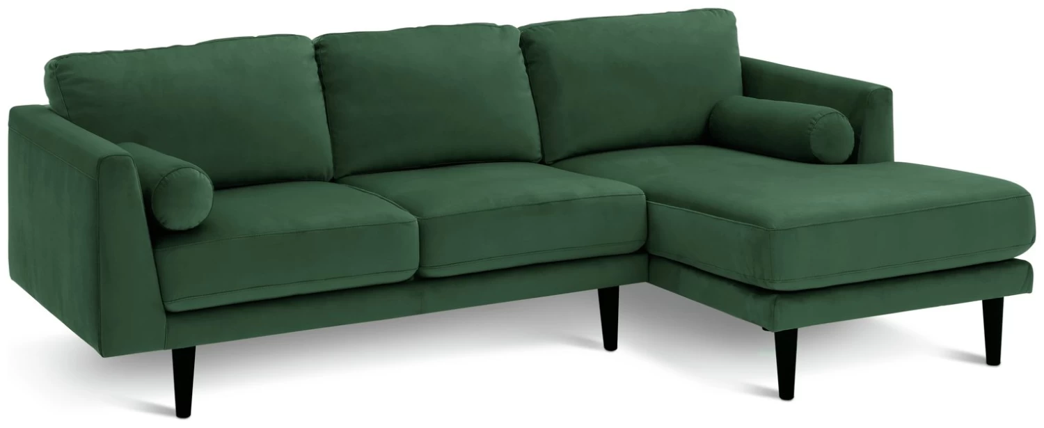 Habitat Jacob Velvet Right Hand Corner Sofa - Emerald Green 6 Habitat Jacob Velvet Right Hand Corner Sofa - Emerald Green - Image 4