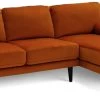 Habitat Jacob Velvet Right Hand Corner Sofa - Orange -Sofa Discount Store 2910318 R Z001A